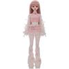 Oueneifs Bariy - Bambola BJD articolata ragazza 1/4, gonna rosa, stile carino, capelli lunghi e lisci, set completo per bambini dai 15 anni in su