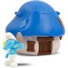Giochi Preziosi I Puffi - Puffo Vanitoso da 5,5 cm e la Sua Casetta dei Puffi con Tetto Blu, Meccanismo Ricaricabile ed Effetto Sorpresa, per Bambini A Partire dai 3 Anni