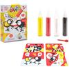 Sabbiarelli Sand-it For Fun - Kit Pennuti Skizzati 3+ | Kit di Sand Art 100% Made in Italy con Sabbia Colorata, Disegni Adesivi e Accessori | Lavoretti Creativi e Idea Regalo per Bambino 3-4-5 anni