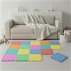 LittleTom 18 Pezzi Tappeto Gioco per Bambini in Piastrelle EVA 30x30 cm - Pavimento Morbido e Antiscivolo per Neonati - Superficie Puzzle Protettiva Ideale per la Cameretta dei Bimbi e Gioco a Terra