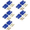 YUNIQUE GREEN-CLEAN-POWER - Set 5 Paia Connettori EC2 Maschio-Femmina | Alta Qualità per Batterie RC LiPo, Elicottero RC, Modellismo | Placcati Oro, Stabile, Blu, Plastica