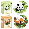 WFKKMEQ Panda Blocchi da Costruzione, 2PCS Panda Mattoncini da Costruzione Mini Building Blocks 3D Puzzle Cartoni Mini Blocchi Giocattoli Animali Giocattolo da Costruire per Regalo di Compleanno