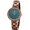 CZOKA Orologio in Legno Donna, Walut nero naturale al 100% / oliva/ebano Movimento al quarzo giapponese Donna Analogico Al quarzo con Cinturino in Legno