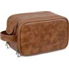 LIANHTAI Beauty case da viaggio per uomo, kit da barba, organizer per articoli da toilette di grandi dimensioni in PU, borse cosmetiche