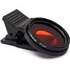 SYSTEM-S Filtro colorato arancione 37 mm lente colore con clip per smartphone in nero