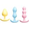Qoosea 3 Pezzi Plug Anali in Silicone, Plug Anale da Donna Uomo Esperti e Principianti, Butt Plug Plug Anale Set per Giocattolo Erotico, SM Sex Toy