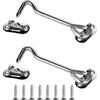 oumuik Gancio tempesta, gancio in acciaio inox, 2 pezzi, gancio per cabina per il balcone, porta con 8 viti di montaggio (argento)