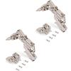 Emuca 1015107 Kit cerniera collo alto con scodellino Ø35mm 165° chiusura soft e basetta da avvitare con regolazione eccentrica, Set di 2