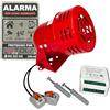EWIG Sirena Controllo WiFi | Potente motore 220 V | Telecomando relè WiFi incluso | adesivo incluso | suono allarme | 120 dB | metallo rosso | compatibile wallswitch AJAX | Google , Alexa, Tuya. | MS-190