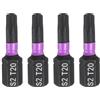 QUARKZMAN 4Pz TT20 Inserti per Avvitatore Torx 1/4 Gambo Esagonale 25mm/1 Lunghezza Punte per Cacciavite Magnetico 6 Punte Esagonali a Stella in Acciaio S2 con Foro per Trapano Elettrico