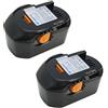 Trade-Shop 2 X Trade Shop Premium Batteria agli ioni di litio 14,4 V 4000 mAh 58 WH per AEG 4935413106 4935416790 GBS 14.4 V b1414g B1415R b1420 B1420R M1430R per AEG bbm14 STX della R BS14 X -R bs14g BS14 X