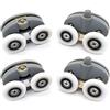 YUANQIAN Set di 4 rulli doppi per porta della doccia con guide e ruote da, distanza tra fori: 30 mm (25MM)