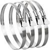 YoiYee Fascetta stringitubo da 118-140 mm, clip per tubo regolabile in acciaio inossidabile 304 con vite a galletta, cinghia di trasmissione a vite senza fine in metallo tipo farfalla per fissare gas