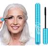 Lestpola Mascara per donne anziane oltre i 60 anni con ciglia diradanti, resistente alle sbavature, a lunga durata, impermeabile, mascara volumizzante, nero ipoallergenico, mascara makeup, regalo per donne