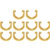 QUARKZMAN 10pcs Molla Cavi Bici Clip a C Lega Alluminio Guaina Guida Cavi U-Clip Freni Deragliatore Shifter per MTB Bici Strada, Oro