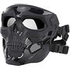 JOYASUS Maschera tattica a forma di teschio, traspirante, integrale per Cs, Paintball, Wargame, Halloween, Cosplay, Feste in costume, Black, Paintball, Taglia unica