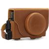 MegaGear MG1732 Ever Ready Custodia in Ecopelle per Fotocamera compatibilie con Sony Cyber-Shot DSC-RX100 VII - Marrone Chiaro