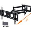 WHYFONE Supporto da Parete per TV con Braccio Articolato Extra Lungo da 1080mm per Piatti e Curvi da 50 a 100 Pollici, Staffa TV con Movimento Inclinabile ed Estendibile, fino a 75kg, VESA 800x600mm
