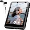 SWOFY Lettore MP3 da 64 GB Bluetooth 5.3 HiFi Music Player, lettore MP3 touch screen da 2,4 pollici con registratore altoparlante, radio FM, supporto per espansione fino a 128 GB (nero)