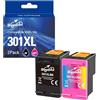 Superprint 301 XL Cartucce di ricambio per HP 301 301XL cartuccia d'inchiostro per HP Envy 4500 5530 DeskJet 1050 1510 2050 2510 2540 3050A 3510 OfficeJet 2620 4630 Series Printer (nero, colore)