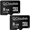 Cloudisk 2Pack 8GB Micro SD Scheda di memoria MicroSD Classe 10 con adattatore SD (2 Pack 8 GB)