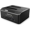 RSHTECH USB 3.0 Aluminum Dual Bay Hard Drive Dock per 2.5&3.5 SATA HDD SSD, Supporta Schede SD TF e Funzione di Clonazione Docking Station per Dischi Rigidi, Supporto 2 Unità da 16 TB（RSH-DS02）