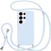 Jrkvniv Cover con Cordino per Samsung Galaxy S25 Ultra 5G, Custodia con Laccio Collana Tracolla Collo Silicone Antiurto TPU Opaca Protettiva Case per Samsung S25 Ultra 5G 6.8,Blu