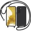 AOMYKE Cover per Samsung Galaxy S22 con Cordino, Custodia con Laccio Collana Tracolla Collo Liquido Silicone Antiurto TPU Antiurto AntiGraffio Case - Nero
