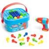 Educational Insights Learning Resources Secchiello Bolt-It Design & Drill, età 3+, Gioco di Costruzione STEM con Trapano Elettrico e Bulloni Colorati, Portatile