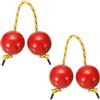 YELARXI Shaker ritmico africano Kashaka con corda gialla per feste (confezione da 2, rosso)