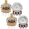 FLEOR Pentole corte in ottone A500K + B500K Potenziometro Set 24 Spline Split Shaft D3/8 per controllo volume chitarra elettrica (set da 2A2B)