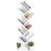 iSunirm Libreria ad Albero,Libreria Scaffale a 9 Ripiani,Mobile da Studio per Libri, CD,Moderna Autoportante Libri per Soggiorno, Studio, Ufficio,Bianco