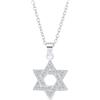 Bling Jewelry Ciondolo Collana Stella di David Hanukkah Judaica: Accenti CZ, Argento Sterling, Donne e Ragazze Bat Mitzvah