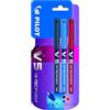 Pilot BX-V5 - Set di 3 pennarelli, inchiostro liquido, colore: nero, blu e rosso