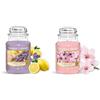 Yankee Candle Candela profumata | Giara grande Lavanda al limone & Candela profumata in giara grande | Fiore di ciliegio | Durata Fino a 150 Ore