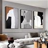 MPLONG Set di 3 stampe artistiche da parete, in bianco e nero, semplici, naturali, contemporanee, astratte, stampe su tela, decorazioni estetiche da parete per soggiorno, camera da letto, cucina,