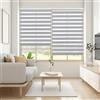 Blindecor Lira tenda a rullo giorno e notte, colore Argento grigio, tenda per interni 110 x 180 cm (Larghezza x Altezza) | Dimensioni del tessuto 107 x 175 cm. Eleganti tende giorno e notte