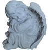 Relaxdays Angelo per Tomba Resistente alle intemperie e al Gelo, poliresina, Grigio Pietra, 24x24x15 cm