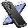 UITUIM Cover per Samsung Galaxy A57 5G Militare Antiurto Case con Vetro Temperato Pellicola Fotocamera Protezione Dura Silicone Resistente Completa Protettiva Custodia,Nero