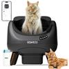 CATLINK Lettiera Autopulente per Gatti, Design Aperto con Ingresso dall'Alto, Wi-Fi 5 GHz, Capienza XL 12L, Compatibile con Tutti i Tipi di Sabbia, Ideale per Famiglie con Più Gatti(Grigio antracite)