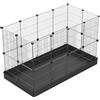 PILIN Recinto per piccoli animali, recinto per animali domestici con porta, gabbie per porcellini d'India, recinto in filo metallico portatile per interni ed esterni 43x32 24pz