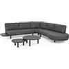 BIZZOTTO SET SALOTTO ANGOLARE CON CUSCINI HERCULES ANTRACITE