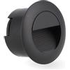 M LEDME Segnapasso Led Circle 3W Nero da incasso a parete Rotondo IP54 Bianco caldo 3000K M LEDME