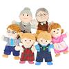 Ozgkee 6Pcs Set di Marionette da Mano 11,8 Pollici Morbido Peluche Membri della Famiglia Marionette da Dito Prima Narrazione Educativa per Bambini (Nonno + Nonna + papà + Mamma + Figlio