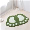 ele ELEOPTION tappetino da bagno antiscivolo ad asciugatura rapida, con belle impronte, assorbe l'acqua, è morbido, per camera da letto, cucina, corridoio, ingresso, cotone, verde, grande (67 * 48 cm)