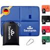 Seatwith® Memory Foam - Calore e comfort estremo con resistenza alle intemperie (45x35cm) - Termo pieghevole per il campeggio, lo stadio e l'escursionismo (blu)