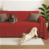 Byour3 - Copridivani 3 4 2 Posti Puro Cotone 100% Granfoulard Telo Rettangolare Salvadivano Teli Multiuso Foulard Copritutto coperta per Divani L Con senza Penisola (Rosso Delta, 1 posto)