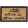 Laroom Zerbino con scritta vietato entrare di cattivo umore, superficie in iuta e Base antiscivolo, marrone, 40 x 70 x 1,8 cm