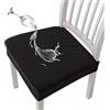 KELUINA Coprisedili per sedie Impermeabili in Jacquard con Reticolo Elasticizzato 1/2/4/6 Pezzi Coprisedie per sedie da Pranzo Coprisedie per Cucina (Nero,2 PCS)