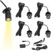 Jwthee 4 piccoli faretti da interni, 5 V, dimmerabili, a LED, alimentati tramite USB, mini faretti per espositori, mensole per gioielli, armadi, ingressi, tavoli e mensole (luce calda)